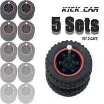 1/64 Wheels With Fixed All Terrain Rubber Tires  Five Spokes For Model Cars Refiting Parts For Hotwheels (5 Sets For 5 Cars) black