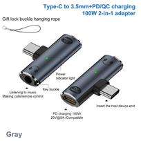 3In1 3.5Mm To Type-C Wired Earphone Adapter For Iphone 15 16 Pd 100W Fast Charging Power Adapter For Samsung Huawei Xiaomi juoda