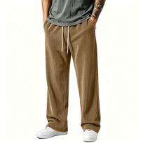 Men's Corduroy Pants Loose Fit Wide Leg Casual Comfortable for Everyday Wear XXXL brown