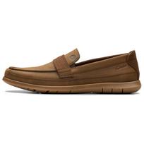 Clarks Flexway Band Beeswax Leather Fashion Simple Loafers Men Loafers Brown 26181971 41 brown