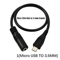 Micro USB į 3,5 mm lizdą Ausinių Kabelio Adapterio Lizdas Garso Kabelis Aktyviam Klipui Mikrofonui Konversijos Adapteris 1(Micro USB)