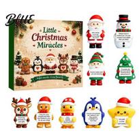 Advent Calendar for Kids Christmas 9 Grid Countdown Box Santa Snowman And Inspirational Quote Dolls Reindeer Figurines with Quotes Holiday A beige