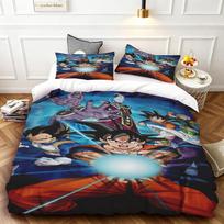 3pcs Duvet Cover Dragon Ball Goku Cartoon Bedding Set Quilt Cover for Bedroom Home Decor Queen King Size 140x200cm