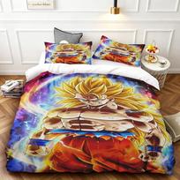 3pcs Duvet Cover Dragon Ball Goku Cartoon Bedding Set Quilt Cover for Bedroom Home Decor Queen King Size 140x200cm