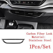 For VW Volkswagen ID.4 ID4  - 2025 Central Control Air AC Conditioning Vent Outlet Frame Decoration Cover Trim Accessories Carbon Fiber Look gray