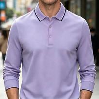 Vyriški ilgomis rankovėmis polo marškinėliai, vienspalviai, slim fit, laisvalaikio, golfo T-shirt 2XL gray