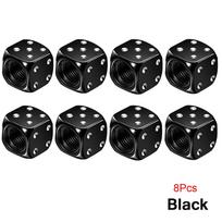 Aluminum Dice Tire Valve Caps Dustproof Car Truck Motocycle Bike Dice Wheel Stem Tyre Tire Wheel Stem Air Valve Dust Cap Cover Stem Caps1 8Pcs black