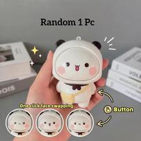 Cute Yier Bubu Face-Changing Doll Keychain Portable Interactive Expression Changing Toy Bag Charm Antistress Fidget Toy For Gift gray
