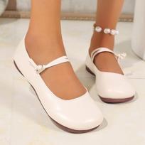 Soft-Soled Mary Jane Flats for Women 2025 New Arrival Low-Cut Versatile Mary Janes 38 balta