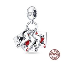 Charm Copper Playing Cards Pendant Spades A Charms Fit Original Bracelet Necklace Beads Diy Jewerlry Accessories gray