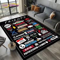 Central Perk draugų TV šou kilimas svetainei, miegamajam, namų sofos dekoravimui, vaikų žaidimų kampelio kilimas, neslystantis grindų kilimėlis, dovana 40x60cm( 15x23in ) gray