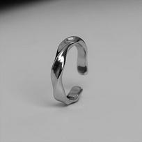 Douyin Live Pt950 White Gold Men's Mobius Adjustable Ring gray