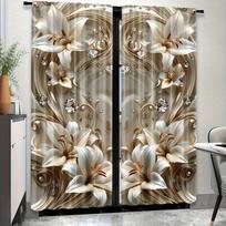 Set Of 2 Elegant Lily Curtains Modern Window Treatment Bedroom Living Room Kitchen Office All Rooms Curtain Sheer With Rod Pocket Polyester Ideal For W100*H70(CM)-Rod Pocket&1PCS gray