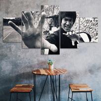 Kung Fu Master Martial Arts Inspiration Sports Motivation 5 Piece Five Panel Wall Canvas Print Modern Art Poster Home Decor Gift For Him Her 20X35 20X45 20X55CM black