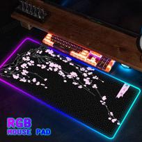 RGB Sakura Fudži kalno pelės kilimėlis 900x400 LED šviečiantis nešiojamas apšvietimas kawaii kilimėlis XXL Žaidėjo Kompiuterio NAUJAS foninis apšvietimas stalo kilimėlis RGB300x700x3mm