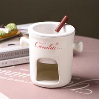 Sweet Fondue Cup for Date Night and More - Chocolate Melting Cup Set with Forks Perfect As Fondue Mug or Chocolate Fondue Mug (White,300ml) balta