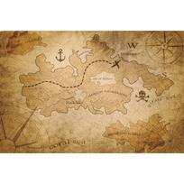 Pirate Treasure World Map Backdrop – Sailing Theme For Boy'S Kids Birthday Party, Photography Studio Decor Banner-Tapestry 85x75cm beige
