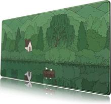 Japanese Anime Kawaii Cat Large Gaming Mouse Pad XXL 900x400mm Non-slip Rubber Keyboard Mats Computer Laptop Office Desk Decor 30cmx60cm(11.8x23.6inch) blue