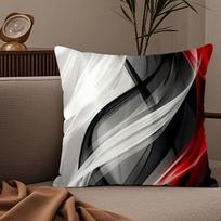 Modernus Raudonos Juodos Spalvos Pagalvės Užvalkalas Šilkinis Elegantiškas Komfortas Sofai-Lova Nematomas Užtrauktukas 40cmx40cm(16x16Inch)