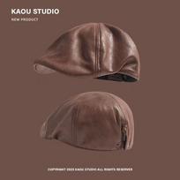Reversible Retro Beret Cap for All Seasons – Versatile, Adjusts for Large Head Sizes, Slimming Effect, Unisex Painter Hat.