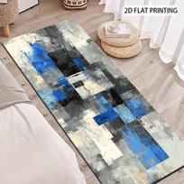 1Pcs Modern Minimalist Blue Non-Slip Washable Area Rug Runner for Entryway, Living Room, Bedroom & Patio 60X90cm gray