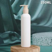 200-500 ml balta tuščia plastikinė butelis su dozatoriumi losjonui, šampūnui, aukštos klasės kosmetikos buteliai, akrilinė pompelė, papildomas 250ml white