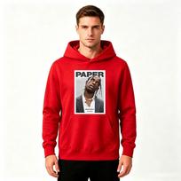 Men Pullover Hoodie Travis Scott Paper Magazine Cover Print Casual Long Sleeve Sweatshirt M raudona