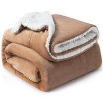 Dvipusė šerpos vilnos antklodė Stora šilta flanelės pliušinė užklotas Atvirkščiai naudojamas minkštas sofos lovos uždangalas Oro kondicionavimo antklodė warm blanket(0.7x1m) chaki