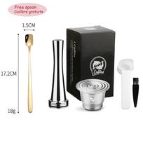 Coffee Capsule For Nespresso Inissia Krups YY1531FD Stainless Steel Coffee Filter Reusable Coffee Crema Maker black