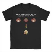 Zeldas Classic NES Epic Intro TAKE THIS T Shirt Unisexs  Pure Cotton Funny TShirt Crew Neck  Tee Shirt Short Sleeve Tops 6XL M brown
