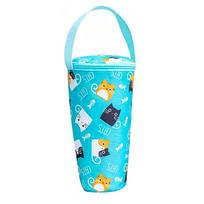 Cartoon Milk Tea Tote Sleeve,Portable Heat Preservation Bag,Carrying Insulated Cup Cover,Handbag,Camping Drinkware Accessories blue