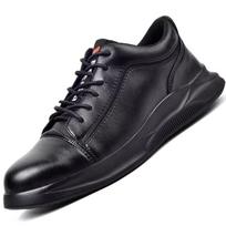 Leather Safety Shoes Men Steel Toe Shoes Anti-Smash Anti-Puncture Work Shoes Waterproof Men Shoes Anti-Scalding Industrial Shoes 44 black