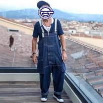 American trendy one-piece overalls loose straight wide-leg suspender pants retro casual spring and autumn overalls men XXXL gray