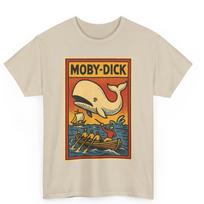 Moby Dick Comic T-Shirt: Retro Literary Whale Graphic Tee XL beige