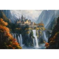Hobito namas drobės tapyba meno spaudinys Šairo kraštovaizdis sienos menas gamta kaimas fantazija drobės plakatas svetainei namų dekoravimui 40x60cm No Frame