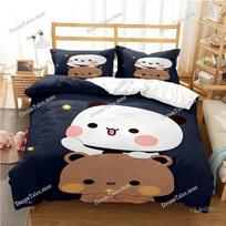 Bubu Dudu Cartoon Bear Panda Duvet Cover Kawaii Bedding Set Soft 100% Polyester 3D Digital Printed Duvet Cover and Pillowcase 150*200cm/59x79in Single/Twin 3pcs