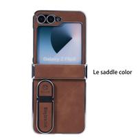 For Samsung Galaxy Z Flip 8 7 6 5 4 3 5G Fingertip Stand Leather Waterproof Anti-Fingerprint Anti-Drop Anti-Folding Phone Case Galaxy Z Flip6