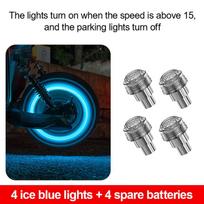 2/4Pcs Car Motorcycle Bicycle Tire Valve Caps Light LED Neon Flash Lamp Waterproof Tyre Universal Wheel Lights Car Accessories Stem Caps1 4pcs Ice blue