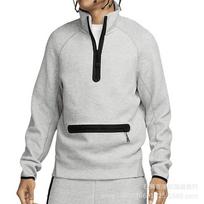 Mens Cotton Half-Zip Hoodie With Embroidered Raglan Sleeve Athletic Sweatshirt Running Gym Workout XXL gray