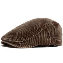 Wash Faded Corduroy Beret Retro Men Women sboy Cap Autumn Winter Casual Vintage Flat Hat 55-59cm Adjustable Cool gray