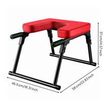 Foldable Inversion Stool Space-Saving Headstand Bench with Padded Top No-Install raudona