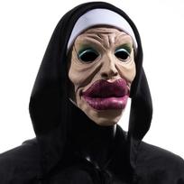 Seksualios Didelės Lūpos Vienuolės Kaukė Cosplay Juokinga Drag Karalienė Pilno Veido Kaukės Helovinas Kaukavimasis Karnavalas Kostiumų Šventė Kostiumo Aksesuarai juoda