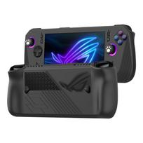 Silikoninis dėklas, skirtas 2024 m. ASUS Rog Ally X, Rog Alloy X Priedai Apsauginis dangtelio rankenos oda su 2 nykščio rankenomis juoda