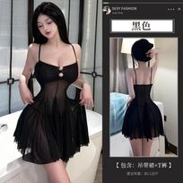 Sexy lingerie female passion temptation free small chest suspenders pajamas pure desire nightdress set One size fits all juoda