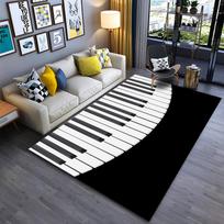 Juodas ir baltas pianino klaviatūros rašto kilimas moderniam svetainės dekorui. Tinka naudoti kaip neslystantis kilimėlis svetainės, miegamojo sofoms. 40x60cm( 15x23in ) gray
