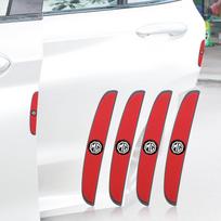 4 vnt. Automobilio durų apsauginės juostelės nuo įbrėžimų, skirtos Morris Garages MG Rx5 HS MG3 MG5 MG6 MG7, Guminė dekoratyvinė lipdukas, Automobilio reikmenys red