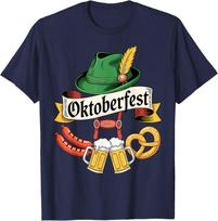 Oktoberfest Beer Pretzel Sausage Bavarian Hat Unisex Women TShirt Fashion Casual Cotton Graphic T Shirts Streetwear Tops Tee 4XL black