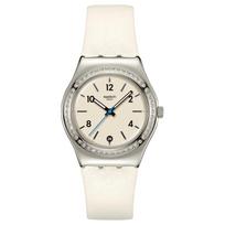 SWATCH Holiday Series Quartz Movement 30 Meters Waterproof Women's Watch Swiss Watch 33mm White Dial Stainless Steel Case Leather Strap YLS471 kvarcas