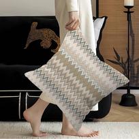 Geometrinė zigzago bangos pagalvės užvalkalas Poliesterio sofos pagalvės Dekoratyvinės mesti pagalvės Namų dekoravimas Pagalvės užvalkalas Peach skin 35*35(CM)-1Pcs