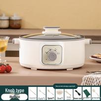 Multi-Function Electric Hot Pot with Timer - Three-Layer Steamer & Cooker, Large Capacity, Automatic Power-Off. black